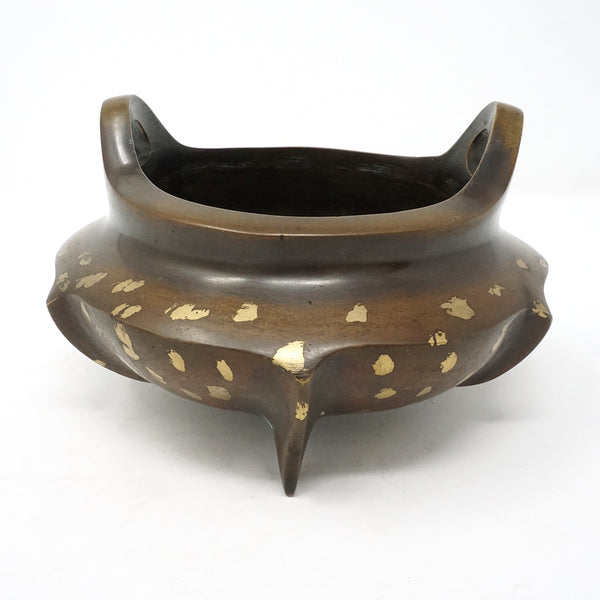 Chinese Bronze Burner with Gold Dotted Tripot