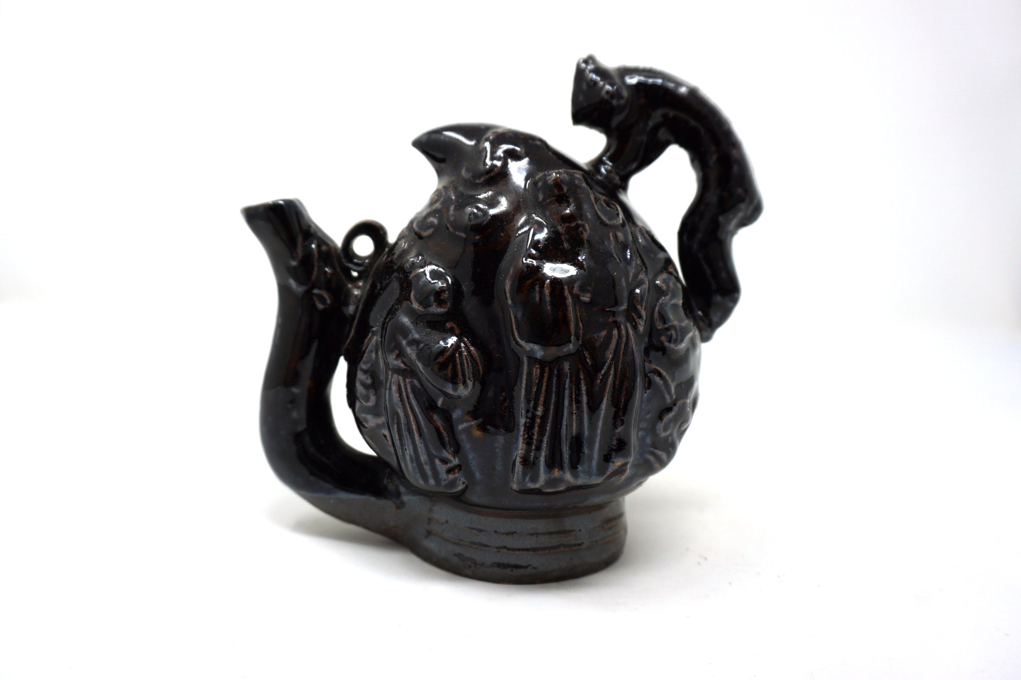 Black Glazed Porcelain Water Dropper from Chosun Dynasty