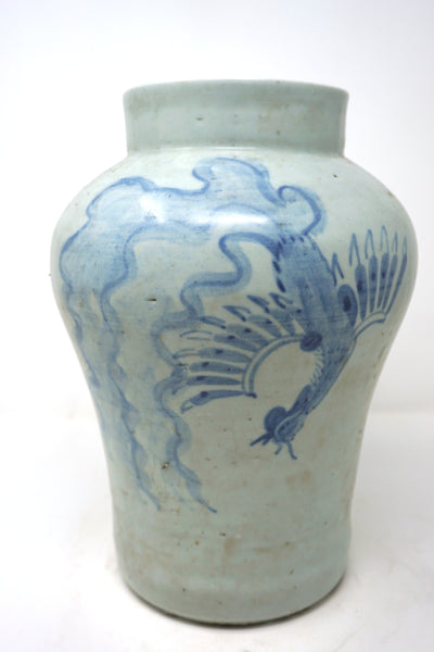 Chosun Blue and White Phoenix Design Vase