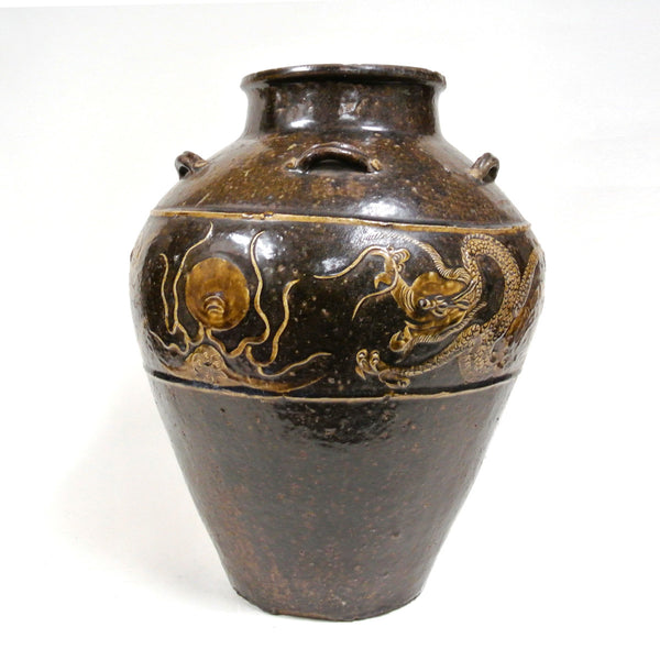 Chinese Dragon & Phoenix Design Ceramic Vase of 16th Century