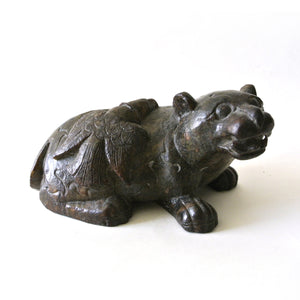 Chinese Old Bear and Eagle Jade Stone Statue