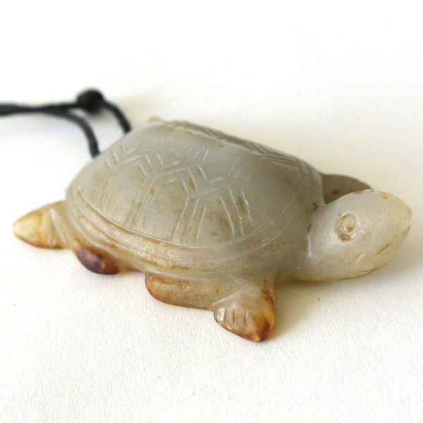 Chinese Celadon Jade Turtle Pendant