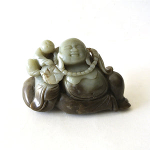 Chinese Hetian Jade Carving of Buddha and Child