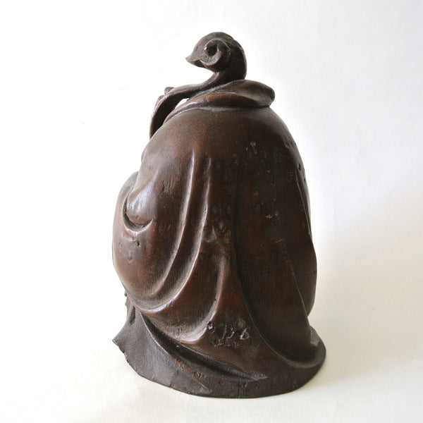 Chinese Old Bamboo Statue of Carved Sleeping Buddha