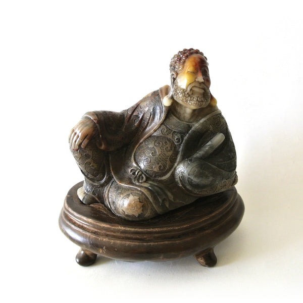 Chinese Rare Exquisite Quality Soapstone of Reclined Man