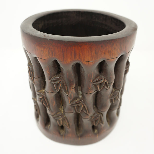 Chinese Bamboo Brush Pot Signed by Artist