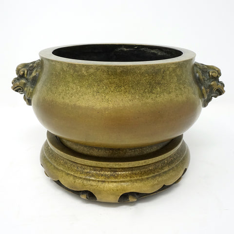 Chinese Bronze Incense Burner by Xuande Emperor Mark with Stand Vase