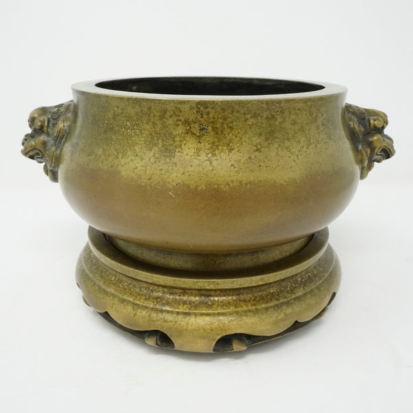 Chinese Bronze Incense Burner by Xuande Emperor Mark with Stand Vase