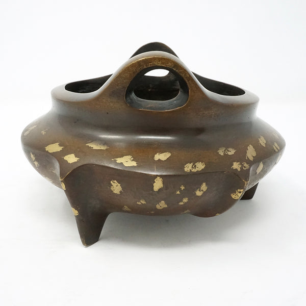 Chinese Bronze Burner with Gold Dotted Tripot