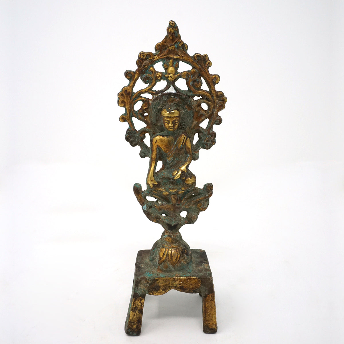 Chinese Old Buddha Statue on Attached Stand