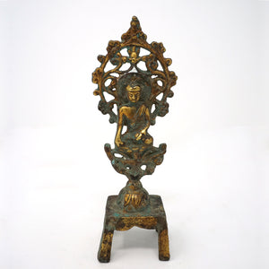 Chinese Old Buddha Statue on Attached Stand