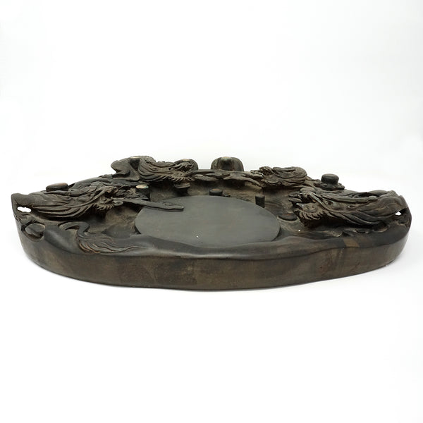 Chinese Ink Stone with Archaic Water Dragon Design