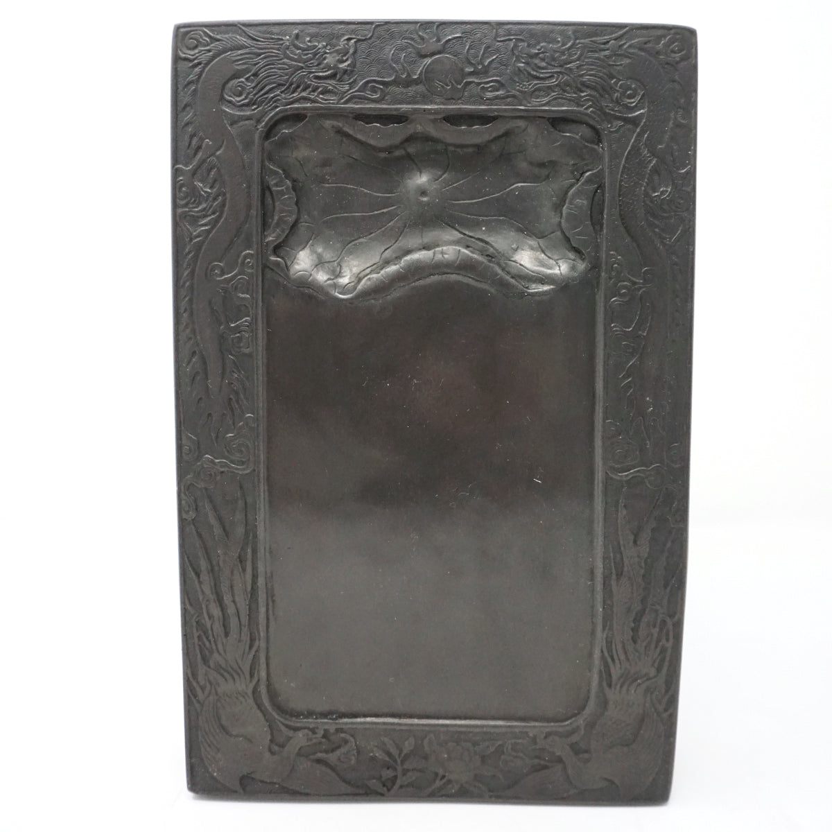 Chinese Ink Stone with Dragon and Letters Design
