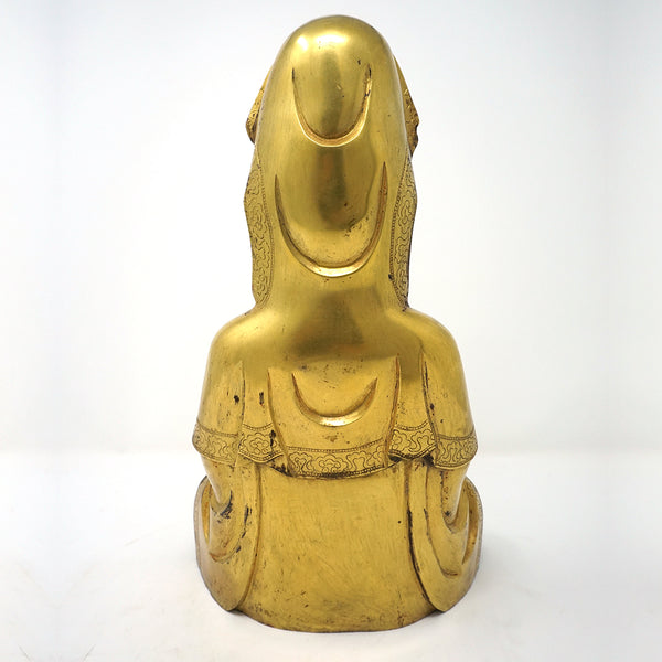 Chinese Antique Gold Plated Bronze Buddha Statue