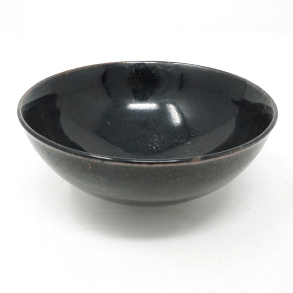 Chinese Jizhou Iron Glaze Leaf Design Teal Bowl