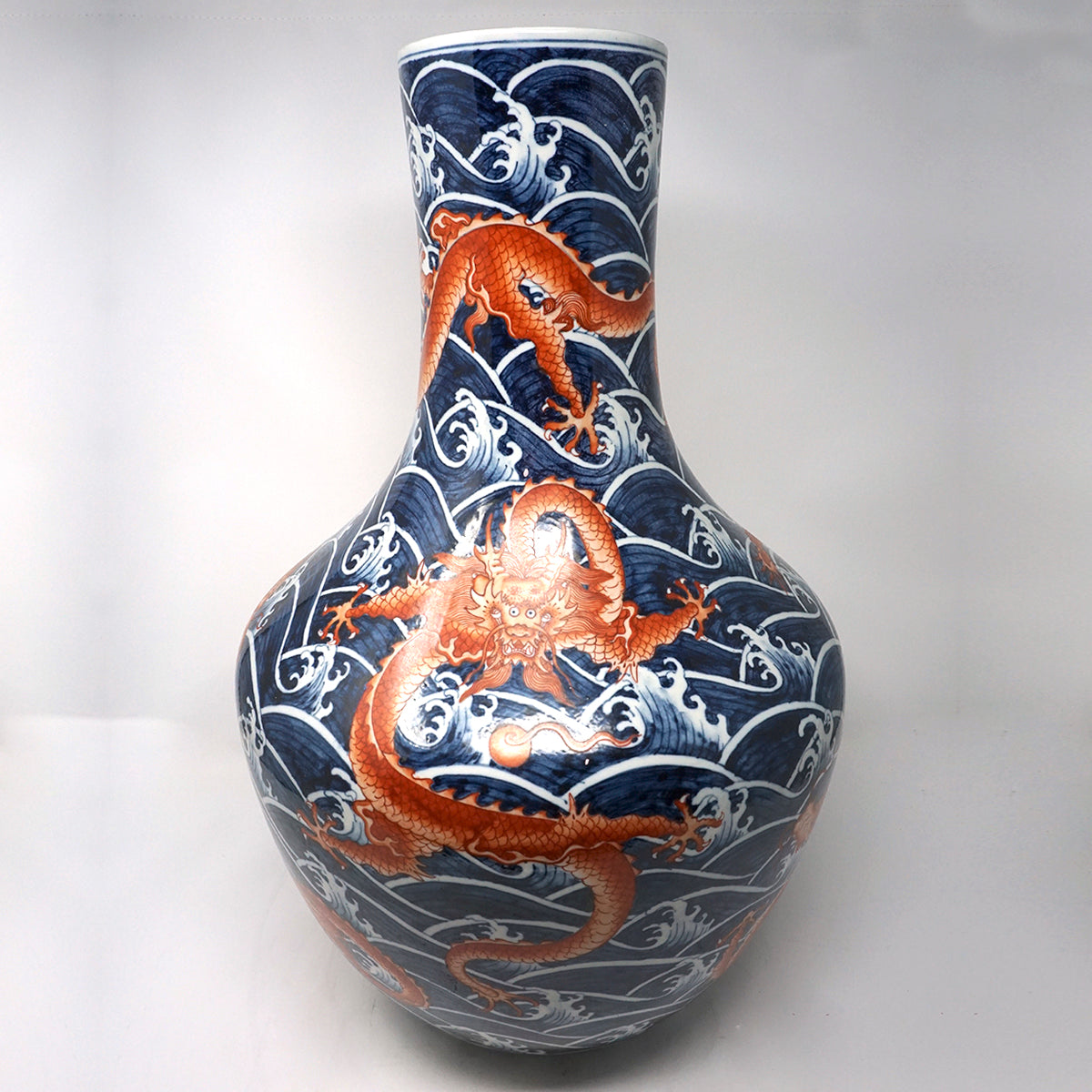 Chinese Large Red Dragon Vase