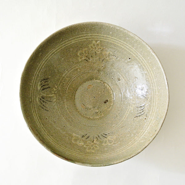 Korean Rare Early Buncheong Bowl with Black and White Inlay