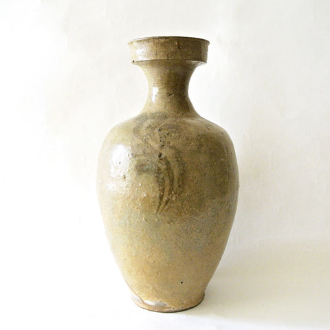 Korean Celadon Bottle with Iron Brown Design from Koryo Dynasty