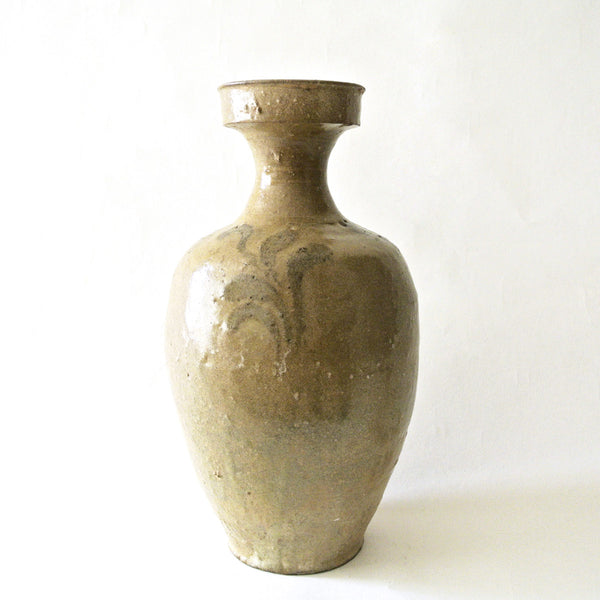 Korean Celadon Bottle with Iron Brown Design from Koryo Dynasty