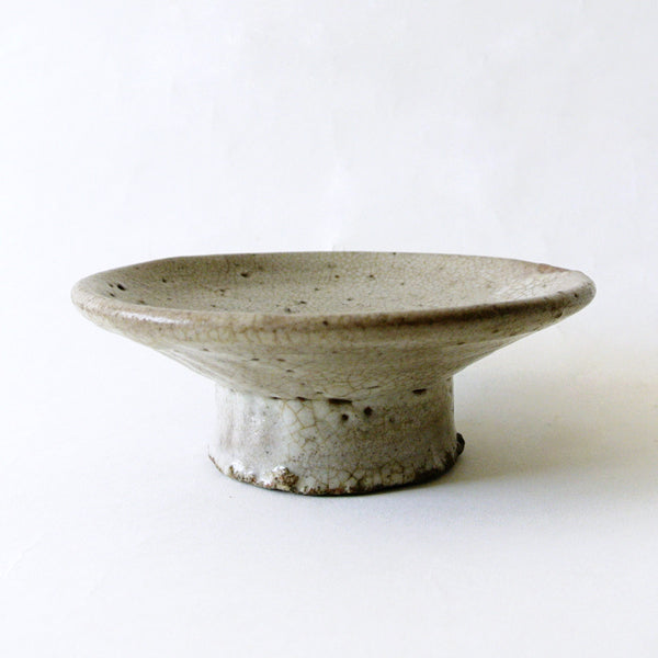 Celadon Glazed Porcelain Pedestal Dish from Chosun Dynasty