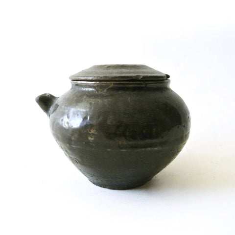 Clay Pot Ewer with Lid from Chosun Dynasty