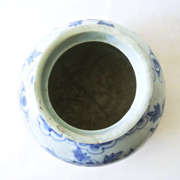 Blue and White Vase with Peony Design from Chosun Dynasty