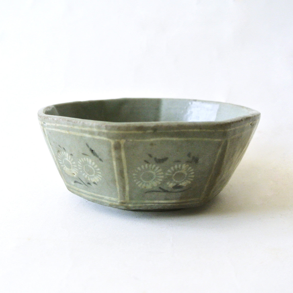 Inlaid Celadon Octagonal Bowl from 13th Century Koryo Period