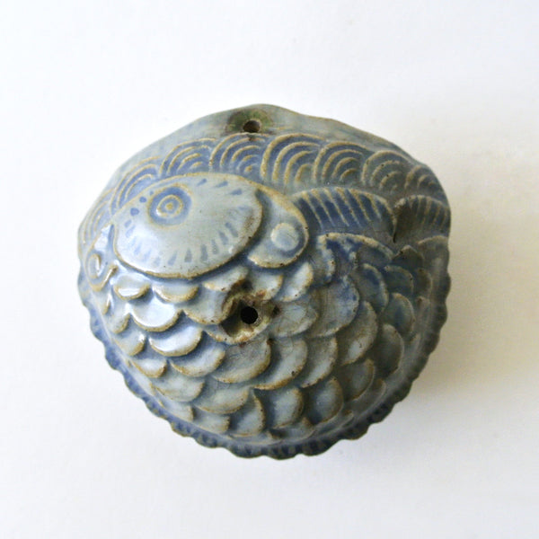 Rare Blue and White Fish Shaped Water Dropper from Chosun Period