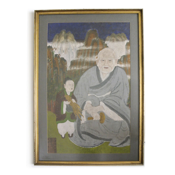 Painting of Man and Boy : Happiness and Longevity from Chosun 19th Century