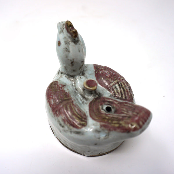Chicken Shaped Porcelain Water Dropper from Chosun Dynasty