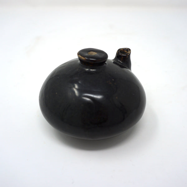 Black Glazed Porcelain Water Dropper from Chosun Dynasty