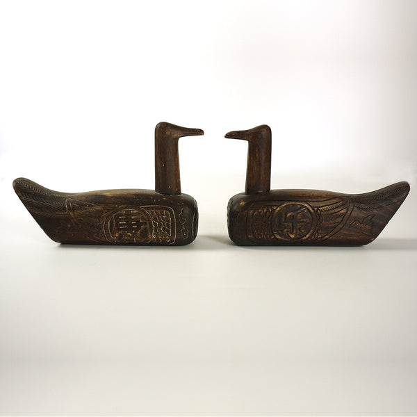 Old Pair of Wooden Ducks from Chosun Dynasty