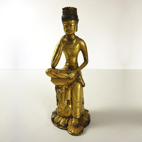 Goryeo Bronze Gold Gilt Buddha Statue Miroku Bosatsu