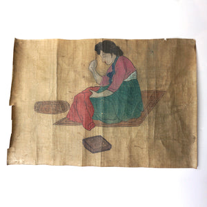 Stitching Lady Minhwa Painting from Chosun Dynasty