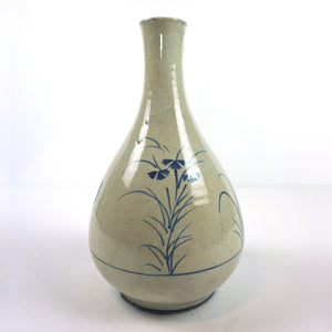 White Porcelain Vase with Blue Painting from Chosun Dynasty by Bunwon Kiln