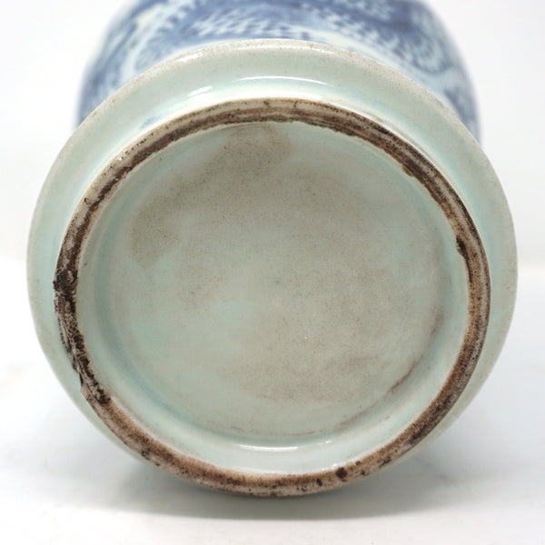 White Porcelain With Blue Dragon Design Vase from Chosun Dynasty