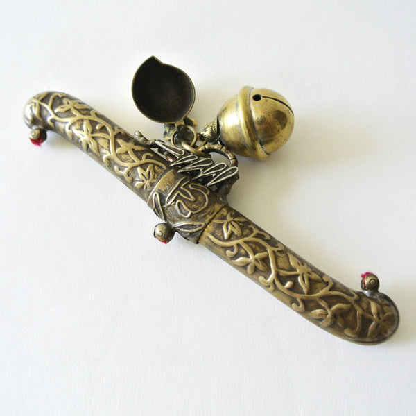 Korean Gold Tone "Eunjangdo" Dagger with Bell and Fruit Charms